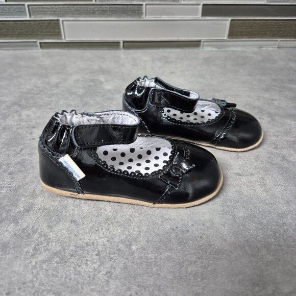 Robeez Catherine Black Patent Leather Mary Jane Shoes Size US5 12-18 months - Picture 3 of 8
